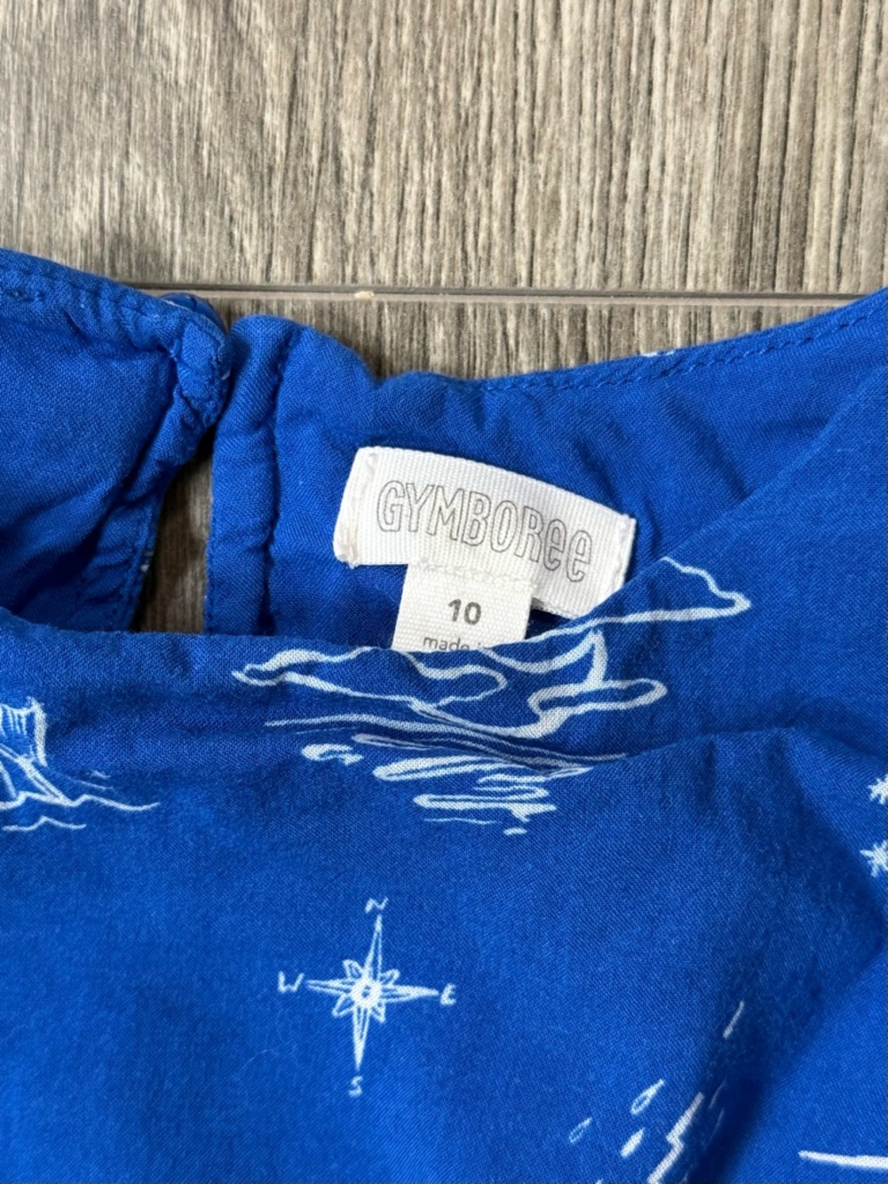 Gymboree Royal Blue Nautical Short Sleeve Tiered Dress Spring Size 10 - Picture 3 of 6